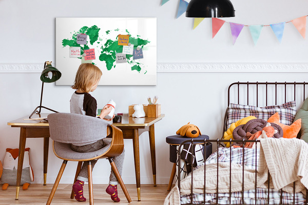 Dry erase board magnetic Interactive map for travel memories
