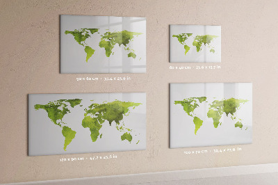 Magnetic dry erase board World map with photo locations