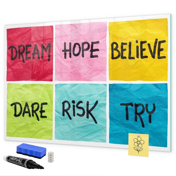 Dry erase board magnetic Inspiring slogans for action and dreams
