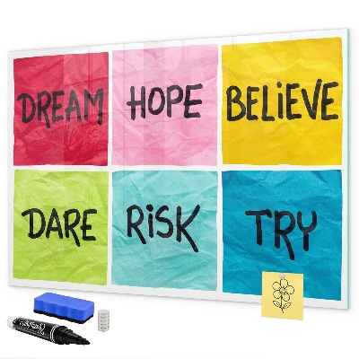 Dry erase board magnetic Inspiring slogans for action and dreams