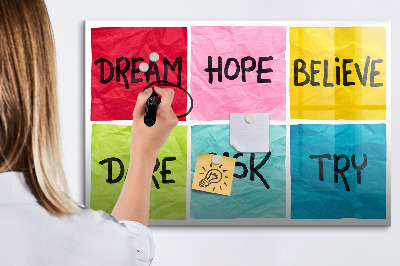Dry erase board magnetic Inspiring slogans for action and dreams