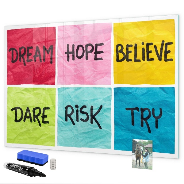 Dry erase board magnetic Inspiring slogans for action and dreams