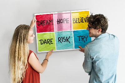 Dry erase board magnetic Inspiring slogans for action and dreams