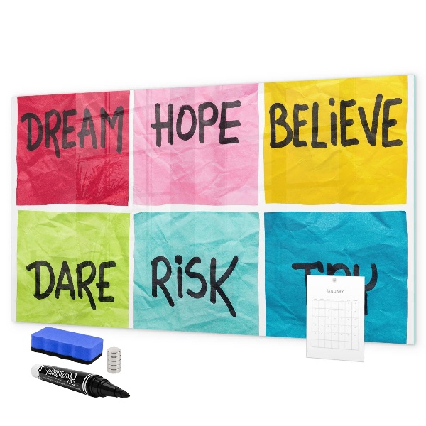 Dry erase board magnetic Inspiring slogans for action and dreams
