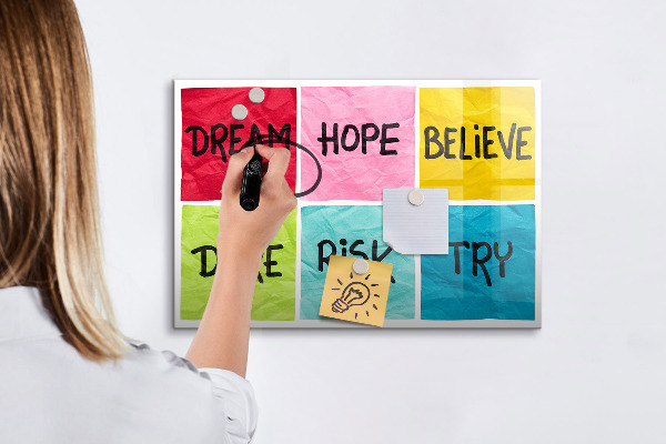 Dry erase board magnetic Inspiring slogans for action and dreams
