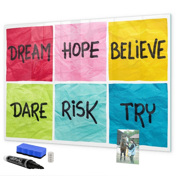Dry erase board magnetic Inspiring slogans for action and dreams
