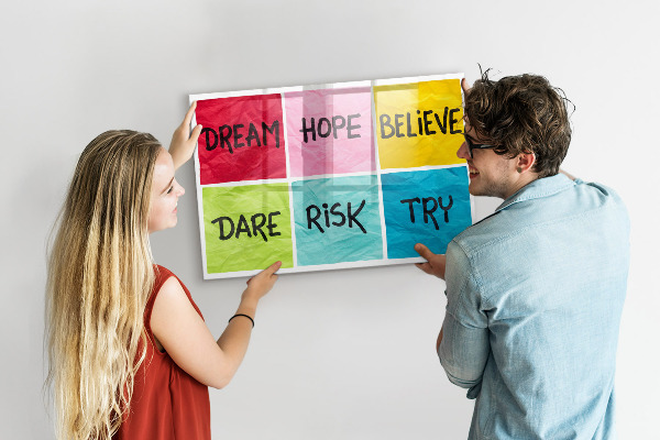 Dry erase board magnetic Inspiring slogans for action and dreams