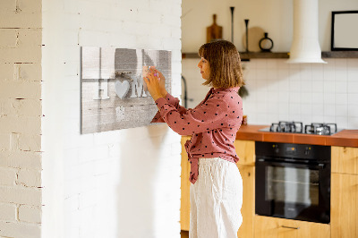 Magnetic dry erase board Wall decoration with space for photos