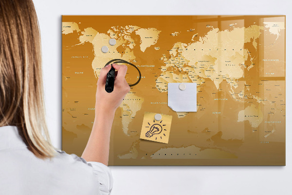 Magnetic dry erase board Interactive map planner with photos