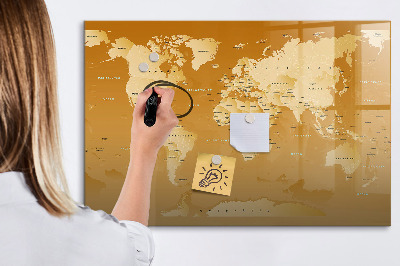 Magnetic dry erase board Interactive map planner with photos