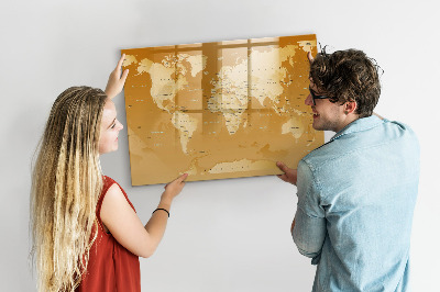 Magnetic dry erase board Interactive map planner with photos