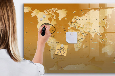Magnetic dry erase board Interactive map planner with photos