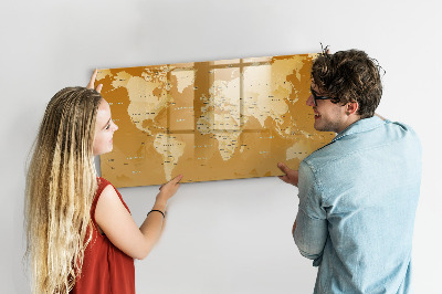 Magnetic dry erase board Interactive map planner with photos