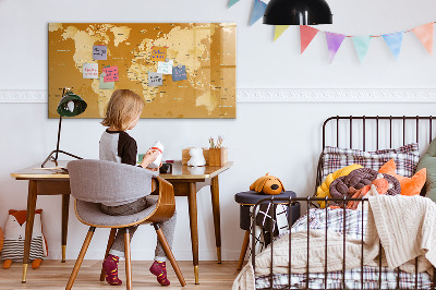 Magnetic dry erase board Interactive map planner with photos
