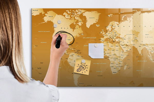Magnetic dry erase board Interactive map planner with photos