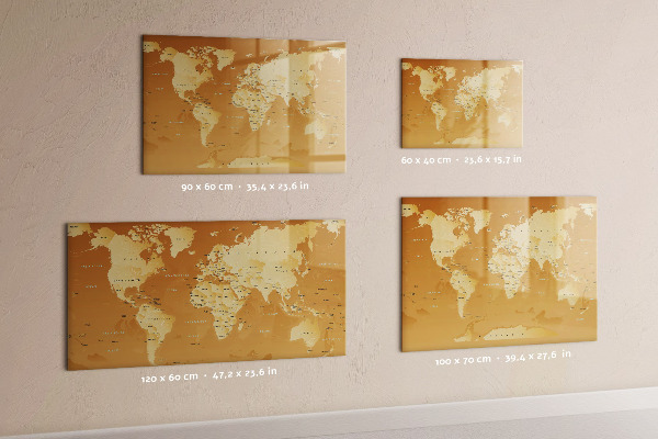 Magnetic dry erase board Interactive map planner with photos