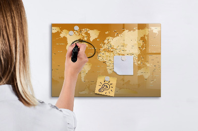 Magnetic dry erase board Interactive map planner with photos