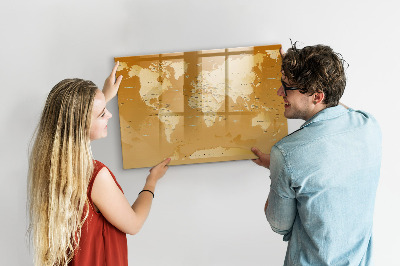 Magnetic dry erase board Interactive map planner with photos