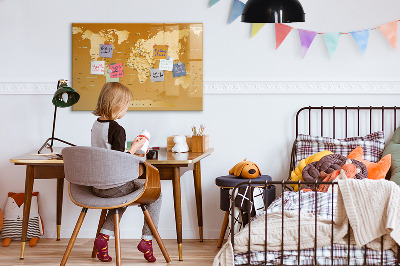Magnetic dry erase board Interactive map planner with photos