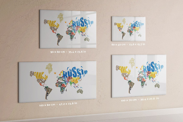 Magnetic dry erase board World map with photo locations