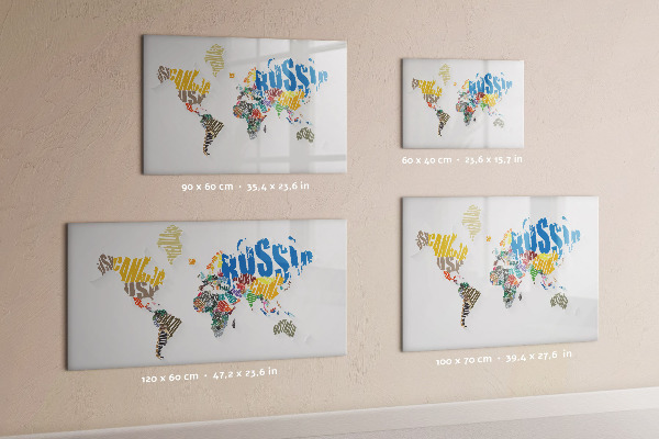Dry erase board magnetic A world map with personal memories