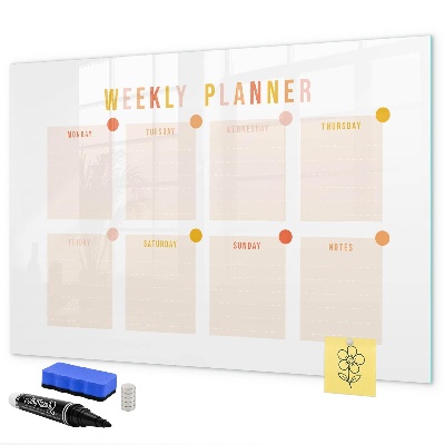 Magnetic dry erase board Weekly planner with space for photos