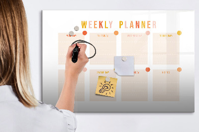 Magnetic dry erase board Weekly planner with space for photos