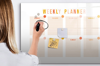 Magnetic dry erase board Weekly planner with space for photos