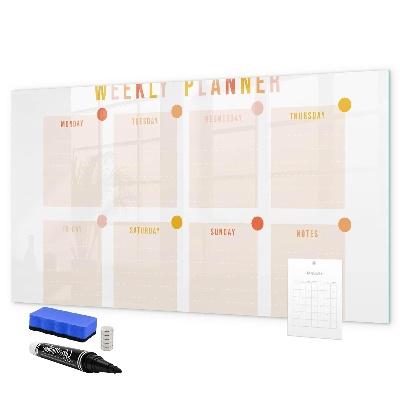 Magnetic dry erase board Weekly planner with space for photos