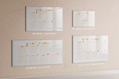 Magnetic dry erase board Weekly planner with space for photos