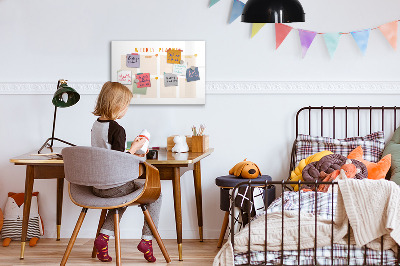 Magnetic dry erase board Weekly planner with space for photos