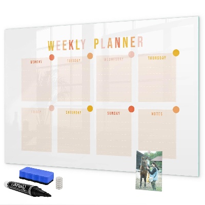 Magnetic dry erase board Weekly planner with space for photos