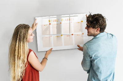 Magnetic dry erase board Weekly planner with space for photos