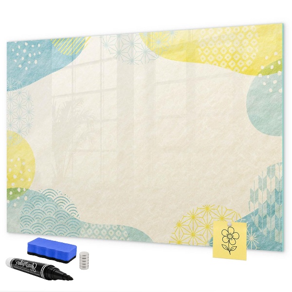 Magnetic dry erase board A colorful board for notes and photos