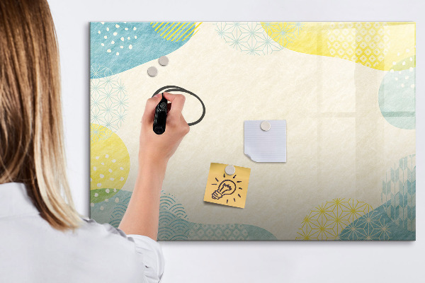 Magnetic dry erase board A colorful board for notes and photos