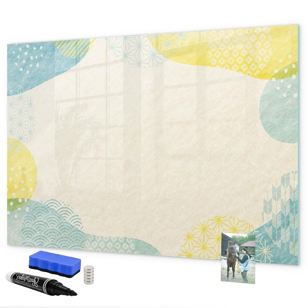 Magnetic dry erase board A colorful board for notes and photos