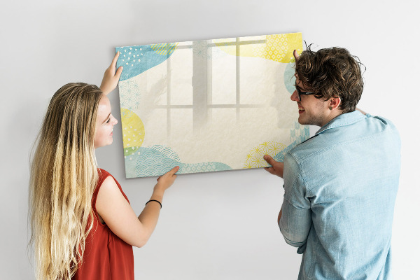 Magnetic dry erase board A colorful board for notes and photos