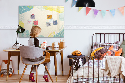 Magnetic dry erase board A colorful board for notes and photos