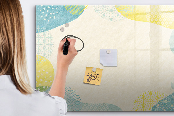 Magnetic dry erase board A colorful board for notes and photos