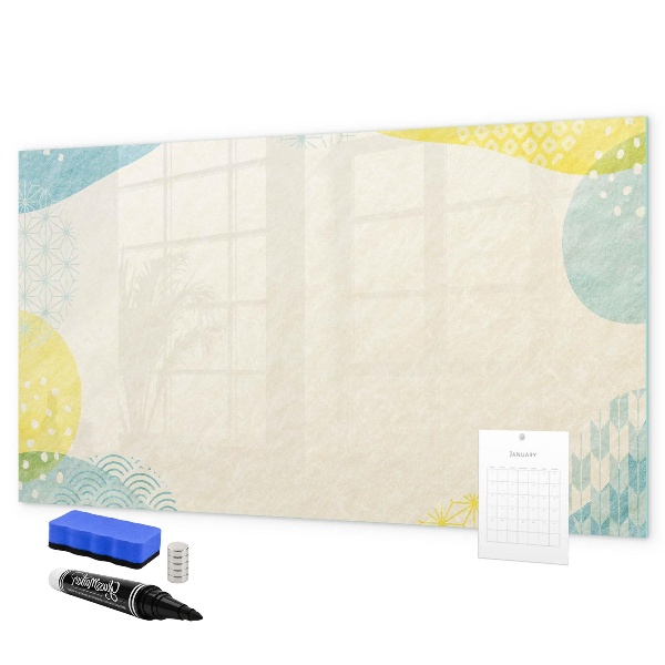 Magnetic dry erase board A colorful board for notes and photos