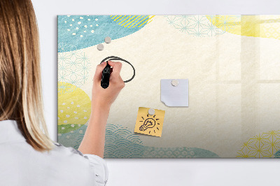 Magnetic dry erase board A colorful board for notes and photos