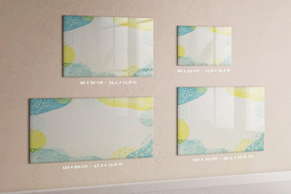 Magnetic dry erase board A colorful board for notes and photos