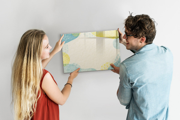 Magnetic dry erase board A colorful board for notes and photos