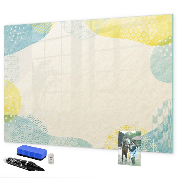 Magnetic dry erase board A colorful board for notes and photos