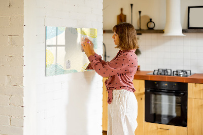 Magnetic dry erase board A colorful board for notes and photos