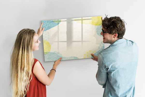 Magnetic dry erase board A colorful board for notes and photos
