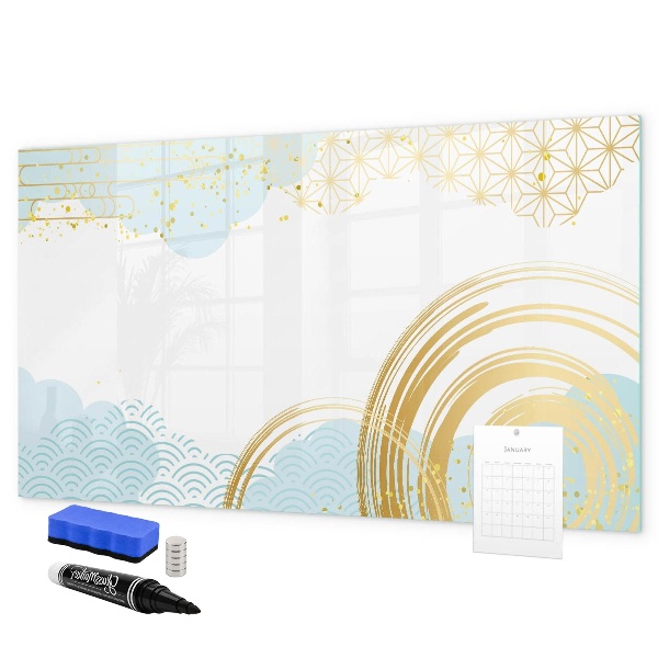 Magnetic dry erase board Stylish board for photos and notes