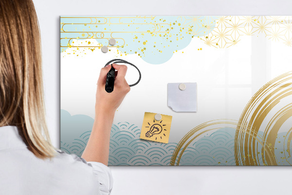 Magnetic dry erase board Stylish board for photos and notes