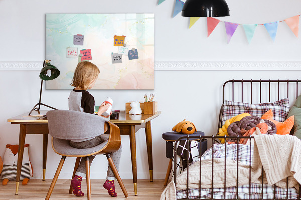 Dry erase board magnetic A colorful board for presenting photos