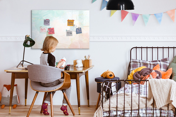 Dry erase board magnetic A colorful board for presenting photos